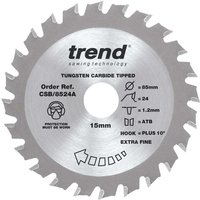 Trend CRAFTPRO Wood Cutting Saw Blade 85mm 24T 15mm Trend CRAFTPRO Wood Cutting Saw Blade 85mm 24T 15mm
