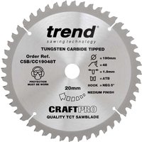 Trend Craft Anti Kickback Thin Kerf Circular Saw Blade 190mm 48T 20mm Trend Craft Anti Kickback Thin Kerf Circular Saw Blade 190mm 48T 20mm