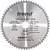 Trend Craft Anti Kickback Thin Kerf Circular Saw Blade 216mm 60T 30mm Trend Craft Anti Kickback Thin Kerf Circular Saw Blade 216mm 60T 30mm