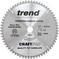Trend CRAFTPRO Wood Cutting Mitre Saw Blade 305mm 64T 30mm Trend CRAFTPRO Wood Cutting Mitre Saw Blade 305mm 64T 30mm
