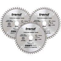 Trend CRAFTPRO 3 Piece 160mm Panel Trim Circular Saw Blade Set 160mm 48T 20mm Trend CRAFTPRO 3 Piece 160mm Panel Trim Circular Saw Blade Set 160mm 48T 20mm