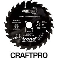 Trend CRAFTPRO Non Stick Wood Cutting Saw Blade 250mm 60T 30mm Trend CRAFTPRO Non Stick Wood Cutting Saw Blade 250mm 60T 30mm