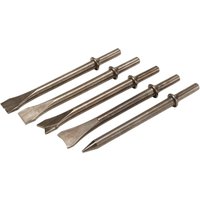 Draper 01090 4-Piece and 5-Piece Air Hammer Chisel Set Compatible with Various Air Tools for Heavy-Duty Demolition and Metalworking