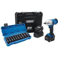 Draper PTKD20/OCT2 D20 20v Cordless 1/2" Drive Impact Wrench Kit 2 x 3ah Li-ion Battery Charger Case Draper PTKD20/OCT2 D20 20v Cordless 1/2" Drive Impact Wrench Kit 2 x 3ah Li-ion Battery Charger Case