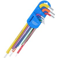 Draper Expert 9 Piece Extra Long Arm Colour Coded Hex Key Set Draper Expert 9 Piece Extra Long Arm Colour Coded Hex Key Set
