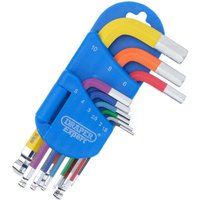 Draper Expert 9 Piece Short Arm Colour Coded Ball End Hex Key Set Draper Expert 9 Piece Short Arm Colour Coded Ball End Hex Key Set