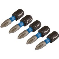 Draper Expert Impact Phillips Screwdriver Bits PH1 25mm Pack of 5 Draper Expert Impact Phillips Screwdriver Bits PH1 25mm Pack of 5