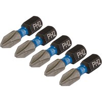 Draper Expert Impact Phillips Screwdriver Bits PH2 25mm Pack of 5 Draper Expert Impact Phillips Screwdriver Bits PH2 25mm Pack of 5