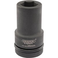 Draper 26mm Hi-Torq® Metric Deep Impact Socket, 1/2" Square Drive, Heavy-Duty Impact Tool