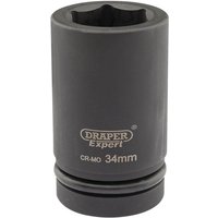 Draper Expert 1" Drive Deep Hexagon Impact Socket Metric 1" 34mm Draper Expert 1" Drive Deep Hexagon Impact Socket Metric 1" 34mm