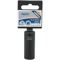 Draper Expert 1/4" Drive Hi Torq Hexagon Deep Impact Socket Metric 1/4" 14mm Draper Expert 1/4" Drive Hi Torq Hexagon Deep Impact Socket Metric 1/4" 14mm