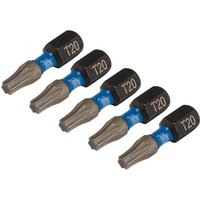 Draper Expert Impact Torx Screwdriver Bits T20 25mm Pack of 5 Draper Expert Impact Torx Screwdriver Bits T20 25mm Pack of 5