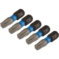 Draper Expert 05496 TX-STAR® Impact S/Driver Bits T30x25mm 1/4 Hex 5Pc