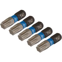 Draper Expert 05497 TX-STAR® Impact S/Driver Bits T40x25mm 1/4 Hex 5Pc