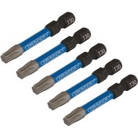 Draper Expert Impact Torx Screwdriver Bits T30 50mm Pack of 5 Draper Expert Impact Torx Screwdriver Bits T30 50mm Pack of 5