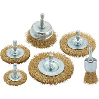 Draper 6 Piece Brassed Steel Crimped Wire Brush Set Draper 6 Piece Brassed Steel Crimped Wire Brush Set
