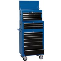Draper 16 Drawer Combination Roller Cabinet and Tool Chest Blue / Black