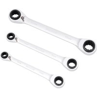 3 Piece Reversible Ratchet Ring Spanner Set