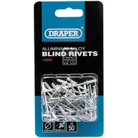 Draper Aluminium Pop Rivets 3.2mm 10.8mm Pack of 50 Draper Aluminium Pop Rivets 3.2mm 10.8mm Pack of 50
