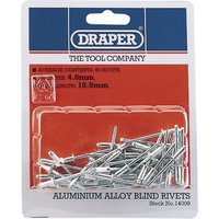 Draper Aluminium Pop Rivets 4mm 10mm Pack of 50 Draper Aluminium Pop Rivets 4mm 10mm Pack of 50