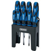 Draper 9 Piece Soft Grip Screwdriver Set Blue Draper 9 Piece Soft Grip Screwdriver Set Blue