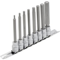 Draper 8 Piece 3/8" Drive Long Hexagon Socket Bit Set 3/8" 100mm Draper 8 Piece 3/8" Drive Long Hexagon Socket Bit Set 3/8" 100mm