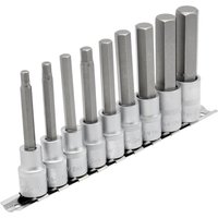 Draper 9 Piece 1/2" Drive Long Hexagon Socket Bit Set 1/2" 100mm Draper 9 Piece 1/2" Drive Long Hexagon Socket Bit Set 1/2" 100mm