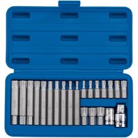 Draper 22 Piece 3/8" and 1/2" Drive Ribe Socket and Bit Set Combination 100mm Draper 22 Piece 3/8" and 1/2" Drive Ribe Socket and Bit Set Combination 100mm