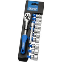 Draper 16371 3/8" Sq. Dr. Metric Socket and Ratchet Set (12 Piece)
