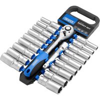 Draper 20 Piece 1/2" Drive Deep Hex Socket Set Metric and Imperial