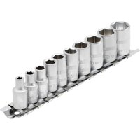 Draper 10 Piece 1/4" Drive Hex Socket Set Metric on Rail 1/4" Draper 10 Piece 1/4" Drive Hex Socket Set Metric on Rail 1/4"