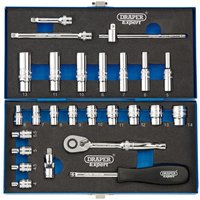 Draper Expert 26 Piece 1/4" Drive Socket Set Metric 1/4" Draper Expert 26 Piece 1/4" Drive Socket Set Metric 1/4"