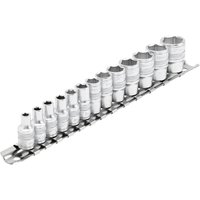 Draper 13 Piece 1/4" Drive Hex Socket Set Metric Set On Rail 1/4" Draper 13 Piece 1/4" Drive Hex Socket Set Metric Set On Rail 1/4"