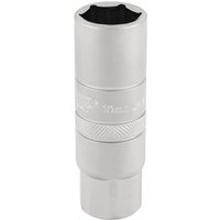 3/8 Square Drive 10mm Thread 6 Point Satin Chrome Spark Plug Socket (16mm Socket) (16775) - Draper