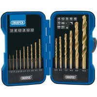 Draper 15 Piece HSS-TiN Drill Bit Set Draper 15 Piece HSS-TiN Drill Bit Set