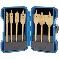 Draper 7 Piece TiN Coated Flat Wood Drill Bit Set Draper 7 Piece TiN Coated Flat Wood Drill Bit Set