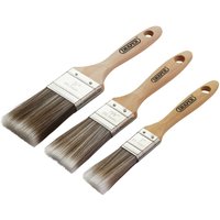 Draper 3 Piece Wood Handle Synthetic Paint Brush Set Draper 3 Piece Wood Handle Synthetic Paint Brush Set