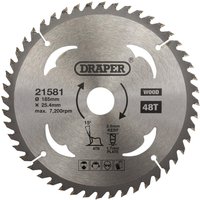 Draper TCT Wood Cutting Circular Saw Blade 185mm 48T 25.4mm Draper TCT Wood Cutting Circular Saw Blade 185mm 48T 25.4mm