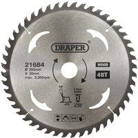 Draper TCT Wood Cutting Circular Saw Blade 255mm 48T 30mm Draper TCT Wood Cutting Circular Saw Blade 255mm 48T 30mm