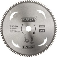Draper TCT Wood Cutting Circular Saw Blade 305mm 96T 30mm Draper TCT Wood Cutting Circular Saw Blade 305mm 96T 30mm