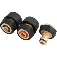 Draper 3 Piece Brass and Rubber Hose Connector Set Draper 3 Piece Brass and Rubber Hose Connector Set