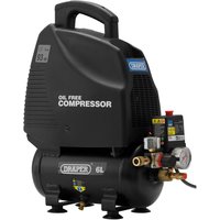 Draper - 24974 6L Air Compressor Portable 240v 116psi 8bar Oil Free 1.1KW 1.5HP
