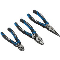 Draper 3-Piece High Leverage Hand Plier Set in Blue (Model 28033)