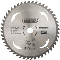Draper TCT Construction Circular Saw Blade 305mm 48T 30mm Draper TCT Construction Circular Saw Blade 305mm 48T 30mm