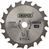 Draper TCT Multi Purpose Circular Saw Blade 165mm 14T 20mm Draper TCT Multi Purpose Circular Saw Blade 165mm 14T 20mm