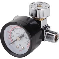 Draper 28379 1/4" BSP On-Gun Air Regulator and Gauge, 180psi