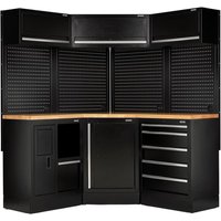 18 Piece Hardwood Worktop Modular Storage System Corner Combo