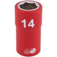 Draper 3/8" Drive VDE Fully Insulated Hexagon Socket Metric 3/8" 14mm Draper 3/8" Drive VDE Fully Insulated Hexagon Socket Metric 3/8" 14mm