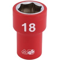 Draper 3/8" Drive VDE Fully Insulated Hexagon Socket Metric 3/8" 18mm Draper 3/8" Drive VDE Fully Insulated Hexagon Socket Metric 3/8" 18mm