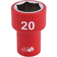 Draper 3/8" Drive VDE Fully Insulated Hexagon Socket Metric 3/8" 20mm Draper 3/8" Drive VDE Fully Insulated Hexagon Socket Metric 3/8" 20mm